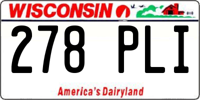 WI license plate 278PLI