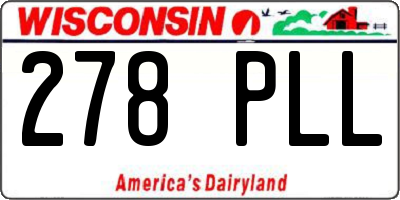 WI license plate 278PLL