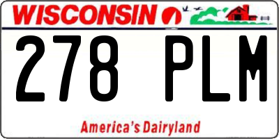 WI license plate 278PLM