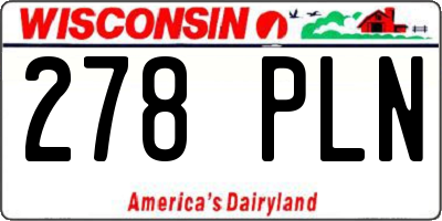 WI license plate 278PLN