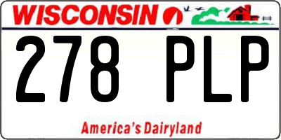 WI license plate 278PLP