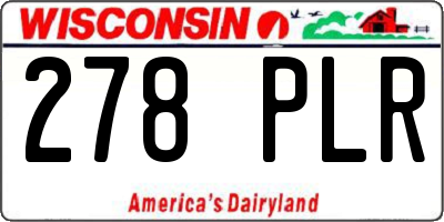 WI license plate 278PLR