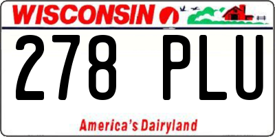 WI license plate 278PLU