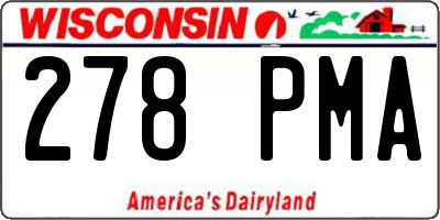 WI license plate 278PMA