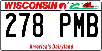 WI license plate 278PMB