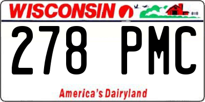 WI license plate 278PMC