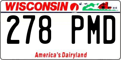 WI license plate 278PMD
