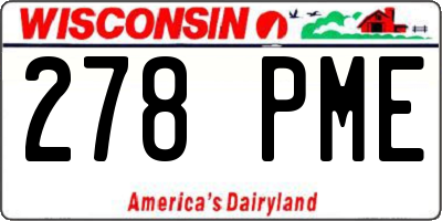 WI license plate 278PME
