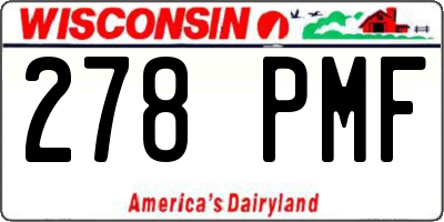 WI license plate 278PMF