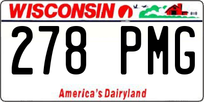 WI license plate 278PMG
