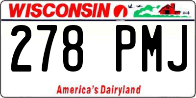 WI license plate 278PMJ