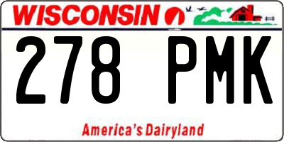 WI license plate 278PMK