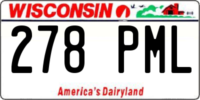 WI license plate 278PML