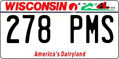 WI license plate 278PMS