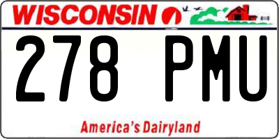 WI license plate 278PMU