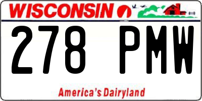 WI license plate 278PMW
