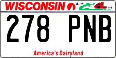 WI license plate 278PNB