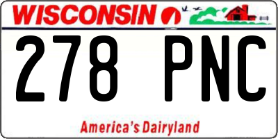 WI license plate 278PNC