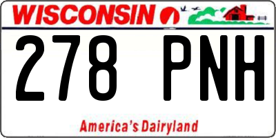 WI license plate 278PNH