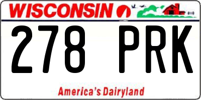 WI license plate 278PRK