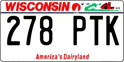 WI license plate 278PTK