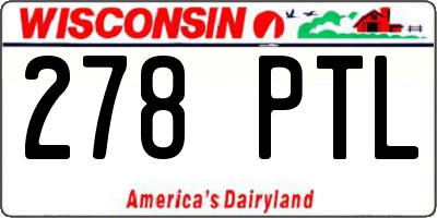WI license plate 278PTL