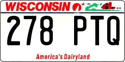 WI license plate 278PTQ