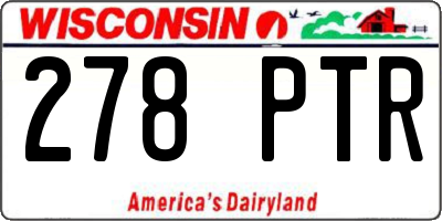 WI license plate 278PTR