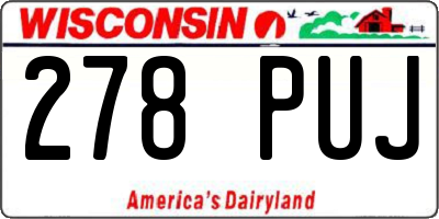 WI license plate 278PUJ