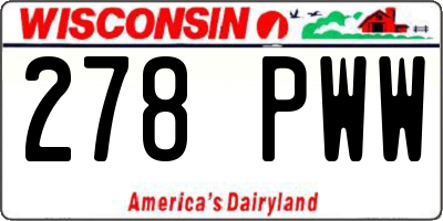 WI license plate 278PWW