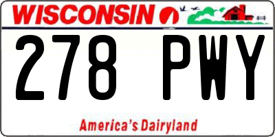 WI license plate 278PWY