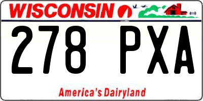 WI license plate 278PXA