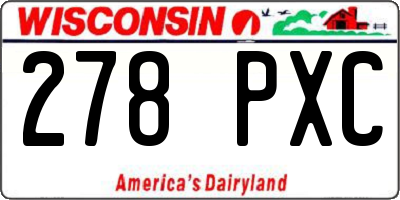 WI license plate 278PXC