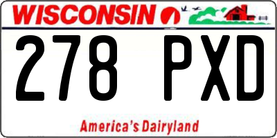 WI license plate 278PXD