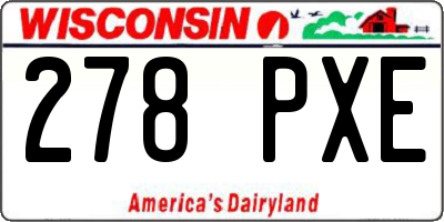 WI license plate 278PXE