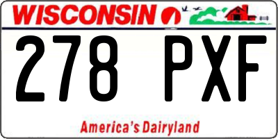 WI license plate 278PXF
