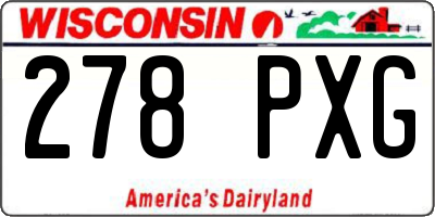 WI license plate 278PXG