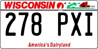 WI license plate 278PXI