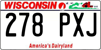 WI license plate 278PXJ