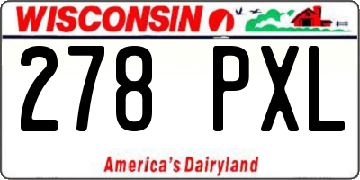 WI license plate 278PXL