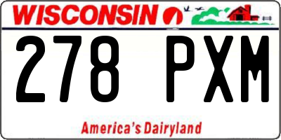 WI license plate 278PXM