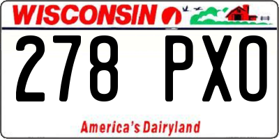 WI license plate 278PXO