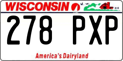 WI license plate 278PXP
