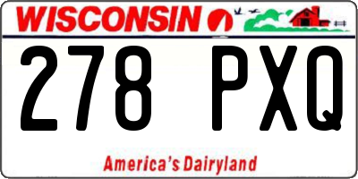 WI license plate 278PXQ