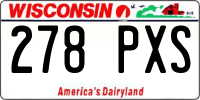 WI license plate 278PXS