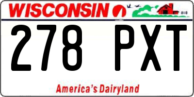 WI license plate 278PXT