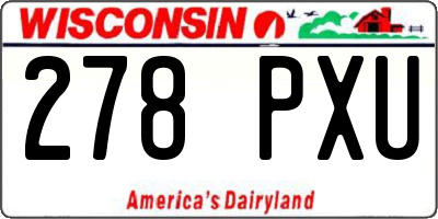 WI license plate 278PXU