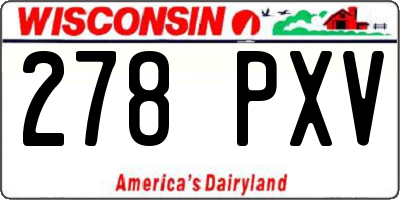 WI license plate 278PXV