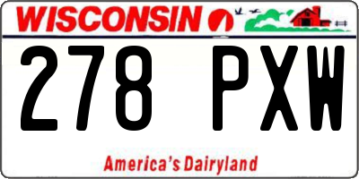 WI license plate 278PXW
