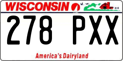 WI license plate 278PXX